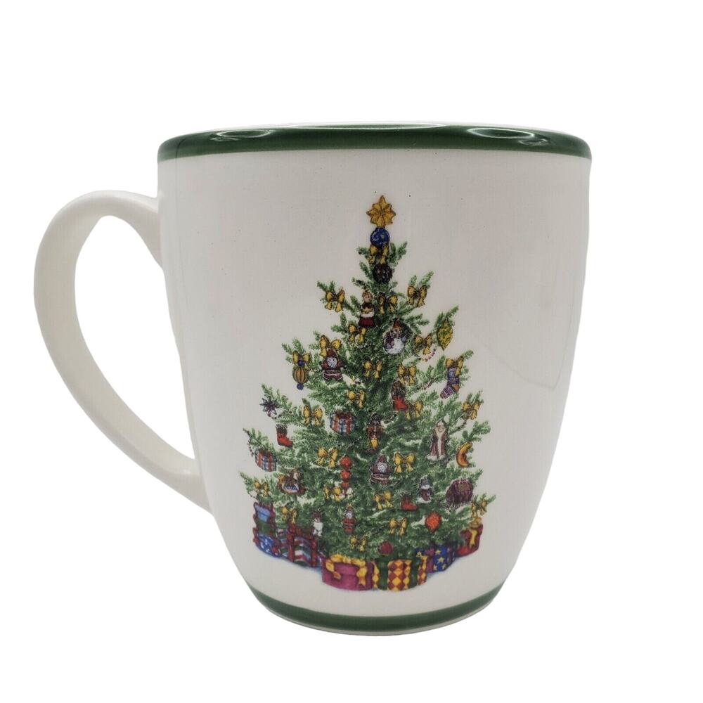 Christopher Radko Christmas Tree Mug Vintage Traditions Coffee Cup Cocoa Tea Cup